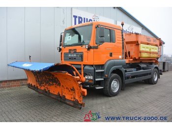 Camion ampliroll MAN TGA 18.350 4x4 Winterdienst - Streuer + Schild