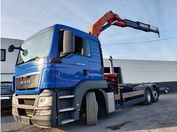 Camion ampliroll MAN TGS 26.320 Euro5 Container + Kraan Palfinger