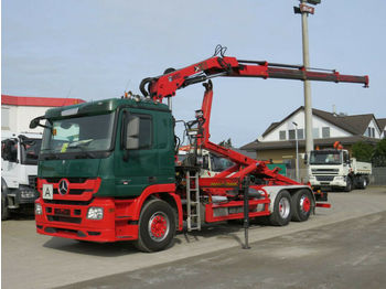 Camion ampliroll Mercedes-Benz Actros 2541 L6x2 Abrollkipper mit Kran Hiab 144
