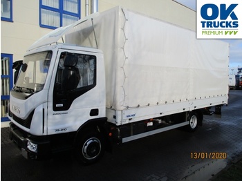 Camion bâche IVECO Eurocargo ML75E21/PEVI_C Klima AHK Luftfeder ZV