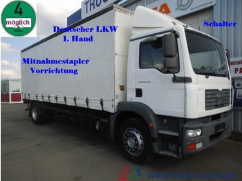 Camion bâche MAN TGM 18.240 Edscha L+R Mitnahmestapler 1.Hand
