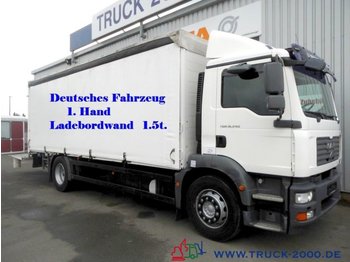 Camion bâche MAN TGM 18.240 Schiebeplanen L.+R. LBW Deutscher LKW