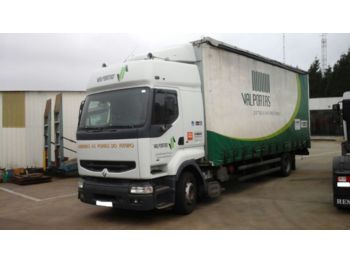 Camion bâche RENAULT Premium 385 left hand drive 18 ton pomp mecanique manual pump