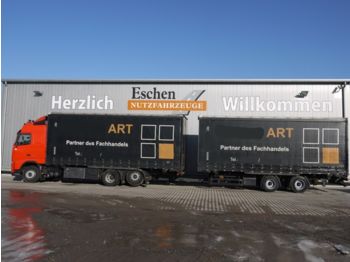Camion bâche Volvo FH 420 6x2, BDF, EEV + Tandem Anhänger + Brücken
