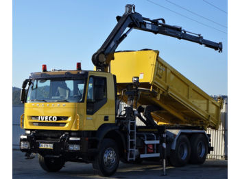 Camion benne Iveco Trakker 360 * Kipper 5,20 m + KRAN * 6x4