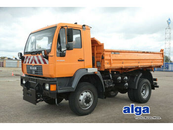 Camion benne MAN 14.220 LAK 4x4, Allrad, Schild, Streuer, AHK