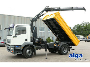 Camion benne MAN 18.280 TGM, Hiab 099, Meiller, grüne Plakette!