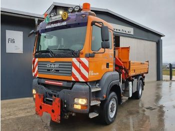 Camion benne MAN 18.360 BL 4X4 tipper + palfinger crane