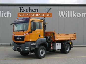Camion benne MAN 18.440 TGS 4x4, Hiab 099 CL Kran, Klima, Blatt