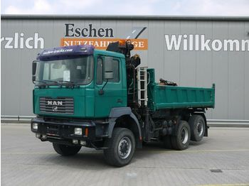 Camion benne MAN 26.364 FANLC, Liftachse, Hiab 125 Kran