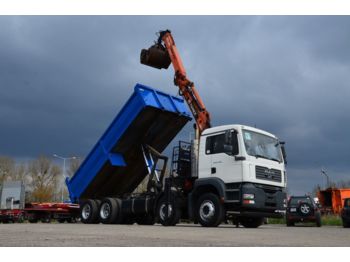 Camion benne MAN 32.360 TGA 8x4 -crane+ tipper