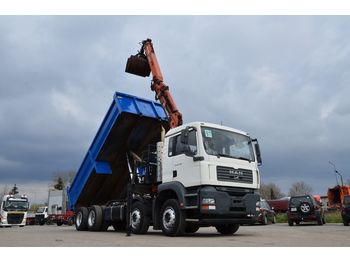 Camion benne MAN 32.360 TGA 8x4 -crane+ tipper