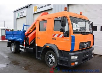 Camion benne MAN LE 14.220 7 Sitzer DOKA Kipper Kran PK 12502 FB