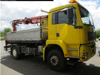 Camion benne MAN TGA 18.363 FK offener 3-Seitenkipper, Heckkran A