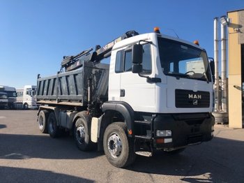 Camion benne MAN TGA 35.430 8x4, Hiab 144 Bj 2008