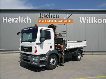 Camion benne MAN TGM 18.290 4x2 BB Meiller Kipper, Atlas 105 Kran
