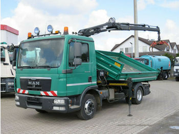 Camion benne MAN TG-L 8.180 2-Achs Kipper Kran Greiferst.