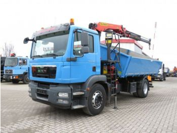 Camion benne MAN TG-M 18.290 K 4x2 2-Achs Kipper Kran 13m/t, Grei
