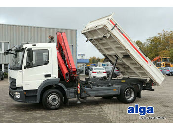 Camion benne Mercedes-Benz 1221 K Atego, Fassi-Kran, Funk, Maul + Kugel-AHK