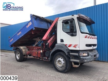Camion benne Renault Kerax 300 Manual, Steel suspension, HMF Crane