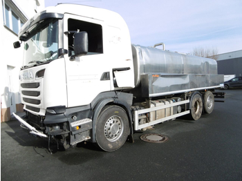 Camion citerne Scania R500 Unfallfahrzeug Karosserieschaden - Motor läuft (Nr. 4587)