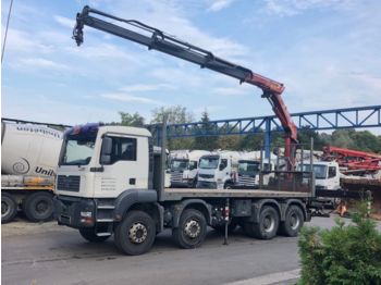 Camion plateau MAN TGA 35430 8X4 Kran Marrel 20tm