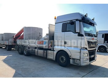 Crédit-bail  MAN TGX26.480 6x2 LL with Palfinger PK53002.S crane Flat-bed Truck - camion plateau