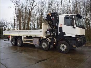 Camion plateau Renault K460 TRUCK MOUNTED CRANE AND FLATBED WITH TWISTLOCKS