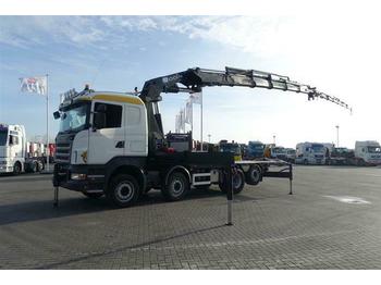 Camion plateau Scania R480 8X2 HMF ODIN-O K5 WITH JIB EURO 4