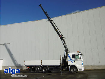 Camion plateau ridelle MAN 26.440 LL TGA, Hiab Kran, Funk, 6400mm lang, AHK