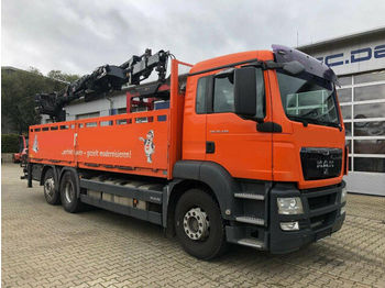 Camion plateau ridelle MAN TGS 26.440 6x2 Pritsche Kran HIAB 166K PRO