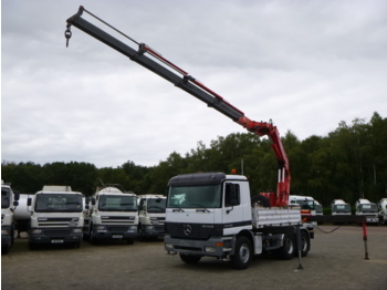 Camion plateau ridelle Mercedes Actros 3348 K 6x4 + Fassi 330A.24