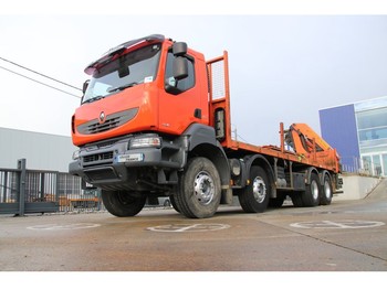 Camion plateau ridelle Renault KERAX 410 DXI +LAADVLOER 7.65M+ PALFINGER PK20002 (5xHydr.+ Remote control)