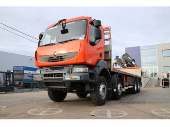 Camion plateau ridelle Renault KERAX 410 DXI+PLATEAU 7.4m+HIAB XS 166 DS-5H(Remote C.)