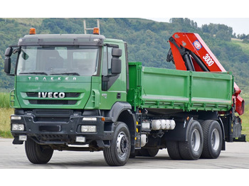 Camion grue, Camion plateau Iveco TRAKKER 450 * HMF 3000K3 + FUNK * 6x4: photos 4