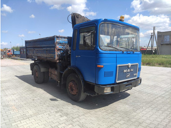 Camion benne, Camion grue MAN 16.168 dump truck + crane: photos 2
