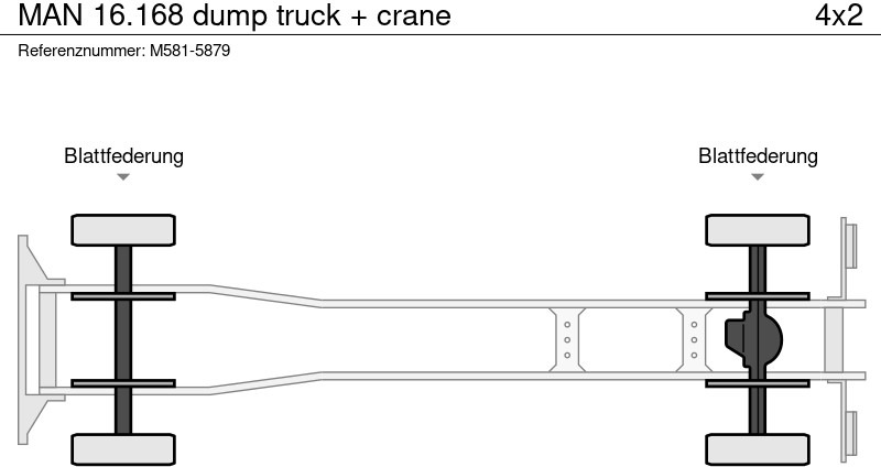 Camion benne, Camion grue MAN 16.168 dump truck + crane: photos 16