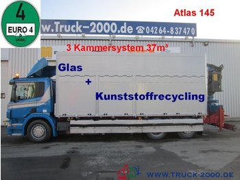 Camion benne Scania P380 Glas/Wertstoff Recycling Kran 3Kammern 37m³: photos 1