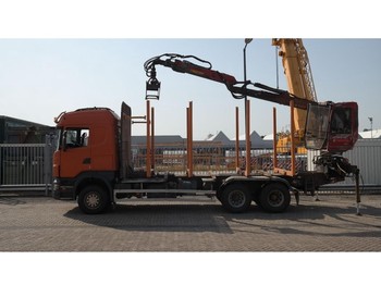 Camion Scania R 500 6X4 WOOD TRANSPORT WITH HIAB JONSERED CRANE: photos 1