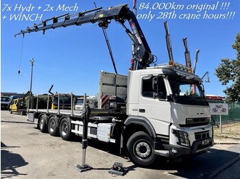 Camion plateau, Camion grue Volvo FMX 420 TRIDEM 8x4 + HIAB XS244 E-7 HIPRO (7X HYDR f+2) + WINCH + FUNK - 84.000KM - 281 HOURS - STEERING + LIFT AXLE - TÜV 04/20: photos 1