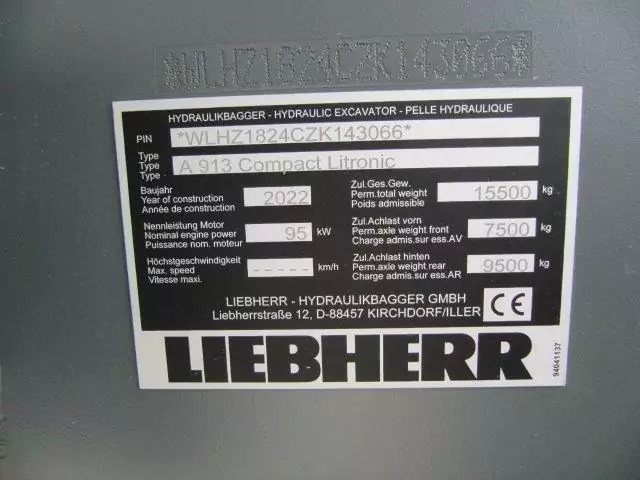 Pelle sur chenille 2022 Liebherr A 913 Compact G6.0-D: photos 12