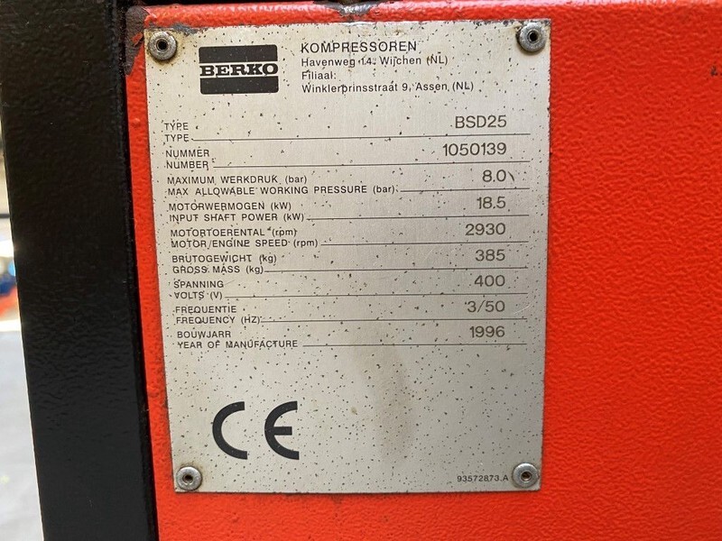 Compresseur d'air BERKO BSD 25 18.5 kW 2400 L / min 8 Bar Silent Elektrische Schroefcompressor: photos 6