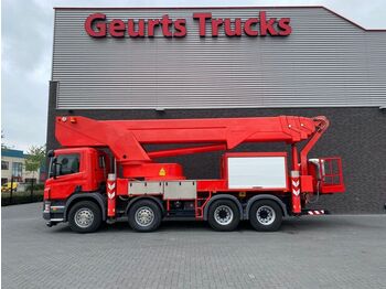 Camion avec nacelle Scania P420 8X4 + BISON PALFINGER TKA 57 KS HOOGWERKER/