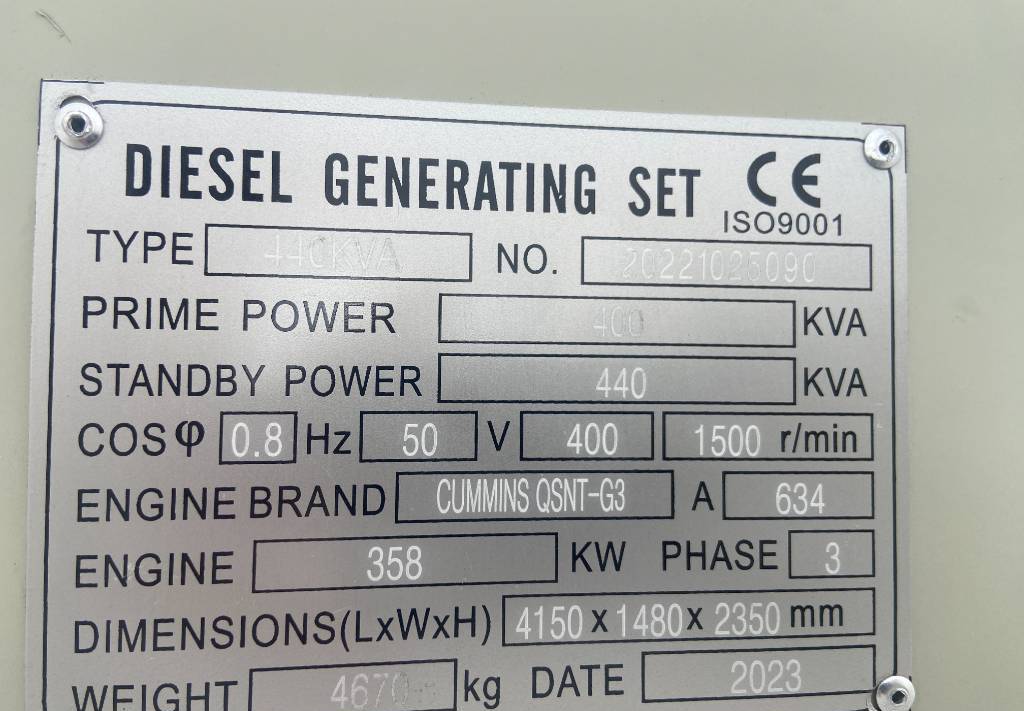 Groupe électrogène Cummins QSNT-G3 - 440 kVA Generator - DPX-19844: photos 4