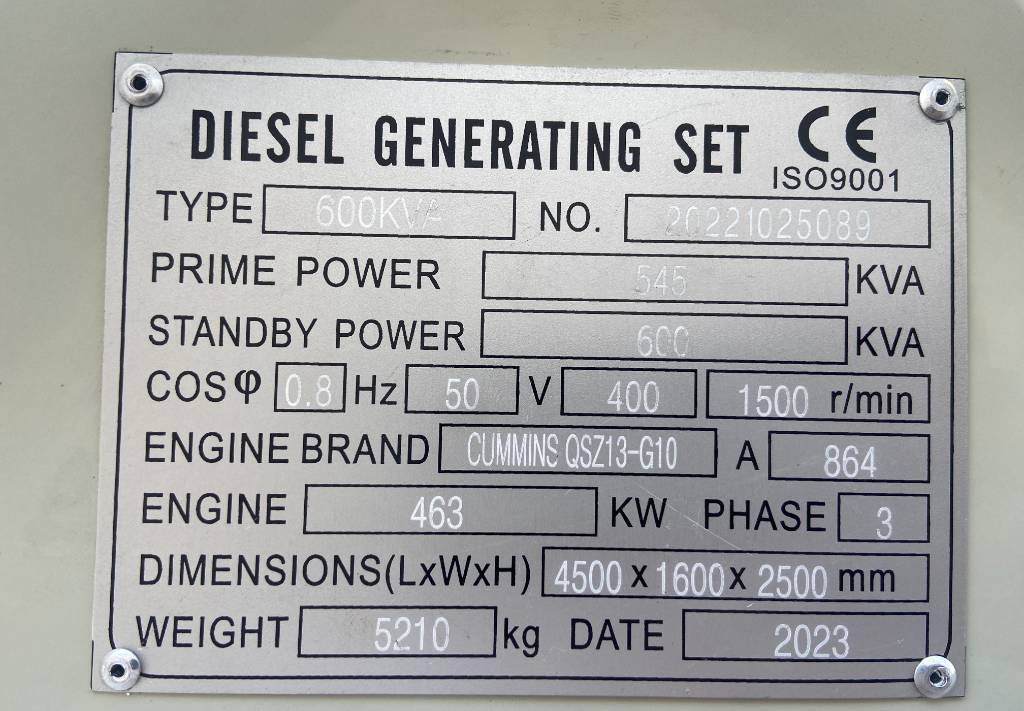 Groupe électrogène Cummins QSZ13-G10 - 600 kVA Generator - DPX-19847: photos 4