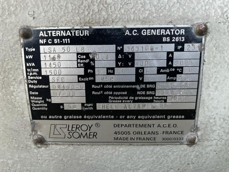 Groupe électrogène Deutz MWM TBD 604 BV12 Leroy Somer 1450 kVA generatorset ex emergency: photos 11