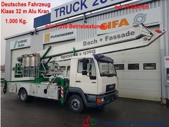 Grue mobile MAN 8.113 Klaas Montage Dachdecker Kran 32m 1000 kg.
