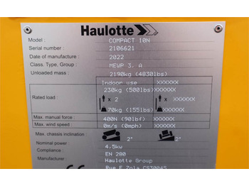 Nacelle ciseaux Haulotte COMPACT 10N Valid Inspection, *Guarantee! 10m Work: photos 5