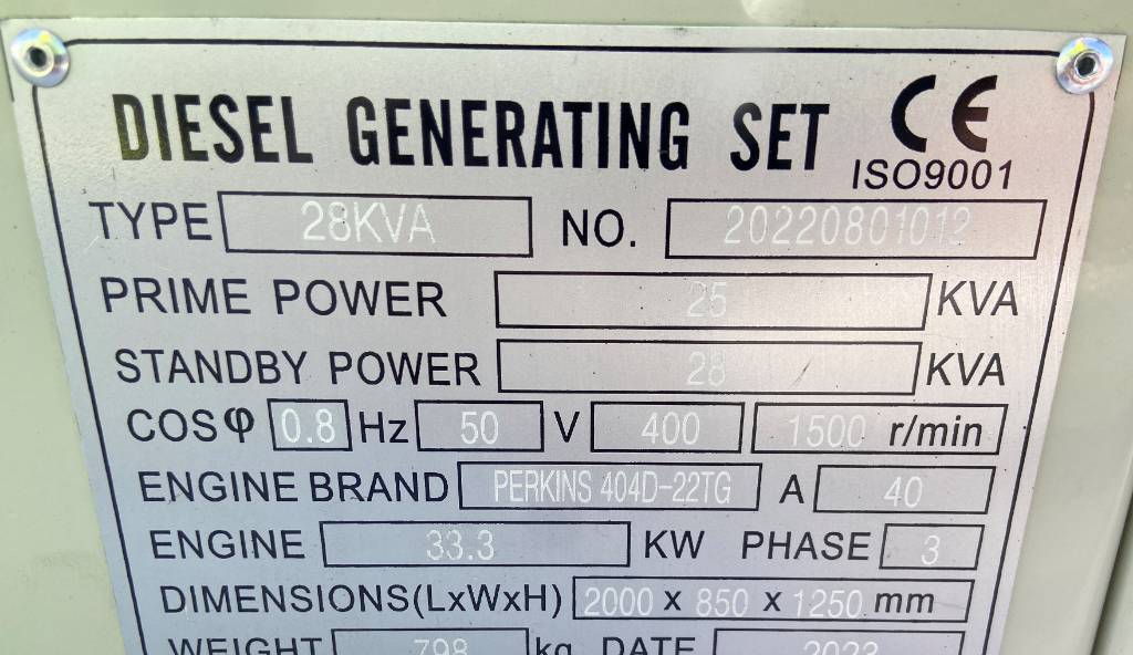 Groupe électrogène Perkins 404-22TG - 28 kVA Generator - DPX-19801.1: photos 5