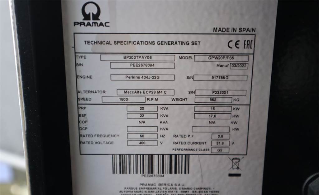 Groupe électrogène Pramac GPW20P Unused, Valid inspection, *Guarantee! Diese: photos 12